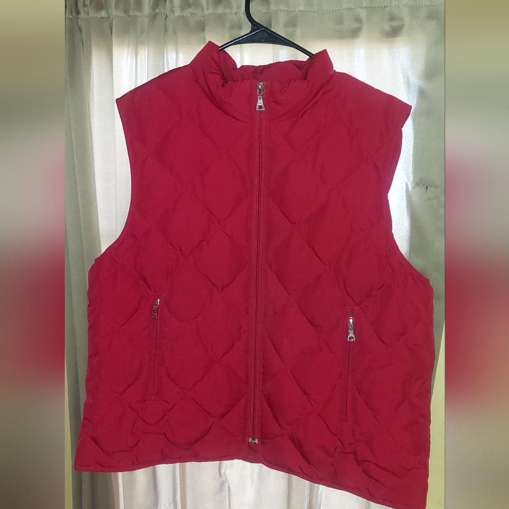 Tommy Hilfiger Red Quilted Sleeveless Puffer Vest